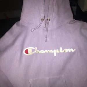 Purple Champion Reverse Weave Hoodie Medium